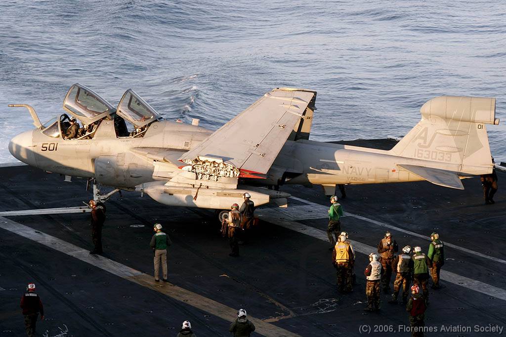 62 CVN71060221 EA-6B 163033 AJ-501 DK 03 EA-6B 163033/AJ-501 of VAQ-141 - USS Theodore Roosevelt, 21 February 2006 (C) Didier Kories